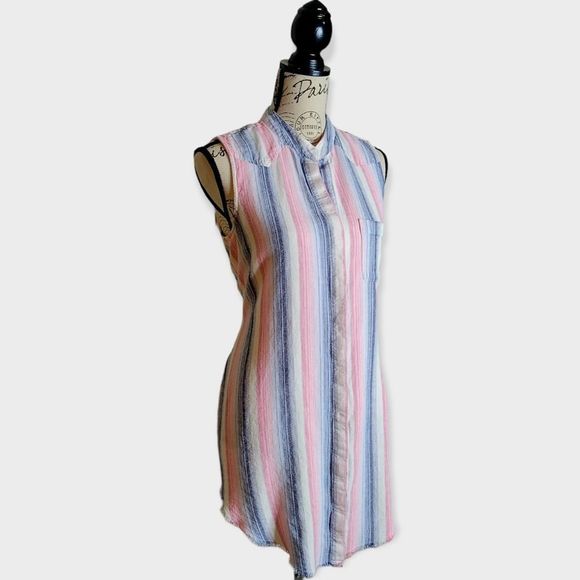 Anthropologie cloth and stone Linen Shirt Dress Size Medium - Picture 4 of 13